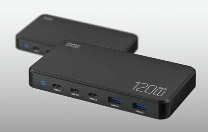 BlitzWolf BW-i100 Charging Station, 120W, 5A, 2 x USB-A - 3 x USB-C, Black