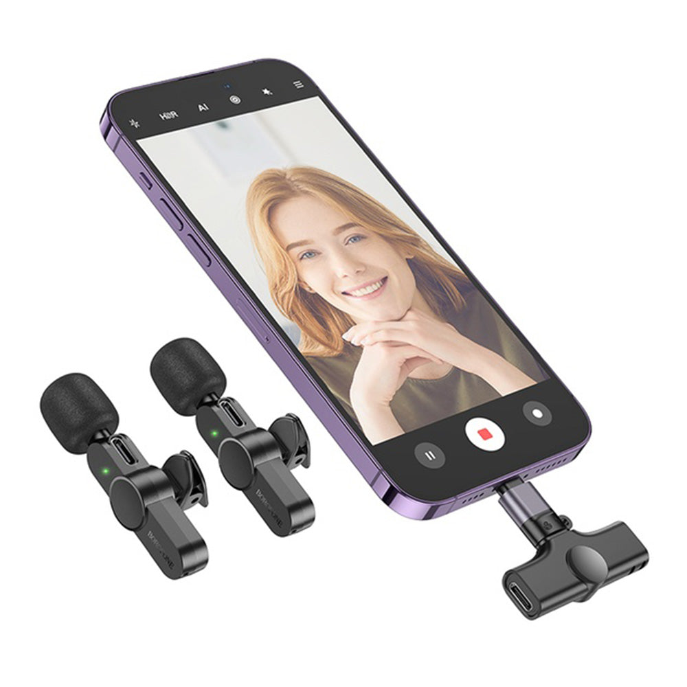 Borofone BFK12 Trophy Lavalier, USB-C / Lightning, Set of 2 pieces, Black