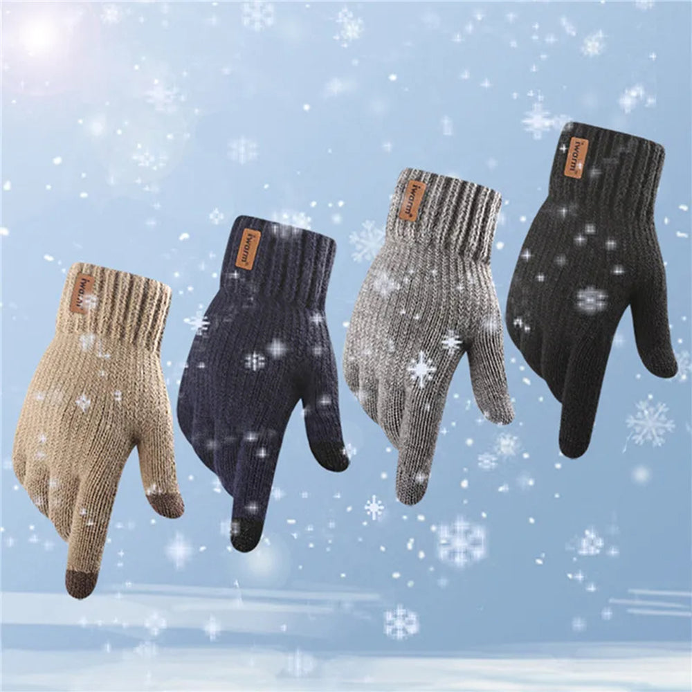 Iwarm ST0016 Touchscreen Winter Gloves, Size 22cm, Brown