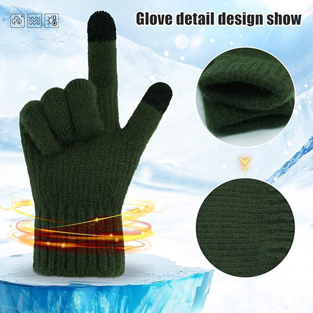 Unisex Winter Touchscreen Gloves Techsuit ST0012, Size 22cm, Navy Blue