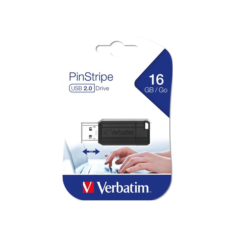 External USB-A Memory Verbatim PenDrive Pinstripe, 16GB