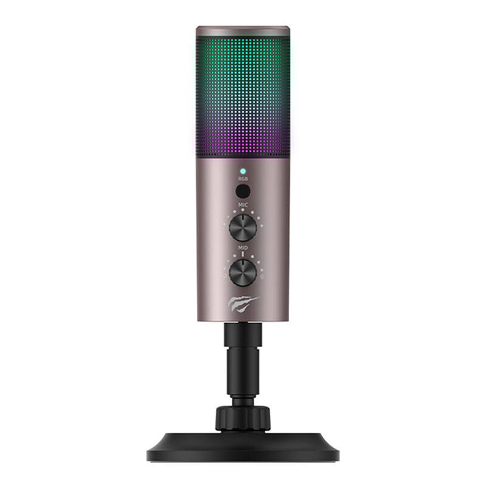 HAVIT GK61 Gaming Microphone, RGB, USB-C, Gray