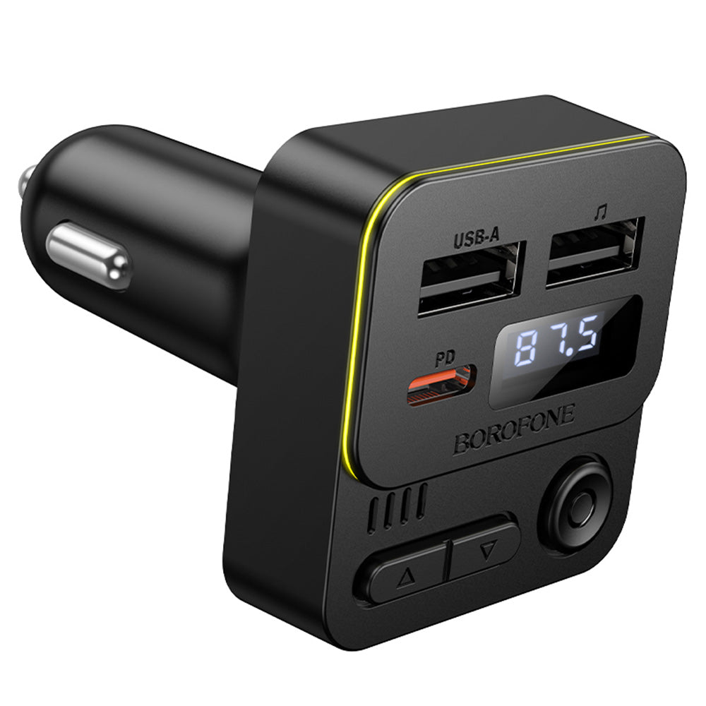 FM Bluetooth Modulator Borofone BC60 Hero, 2 x USB-A - 1 x USB-C