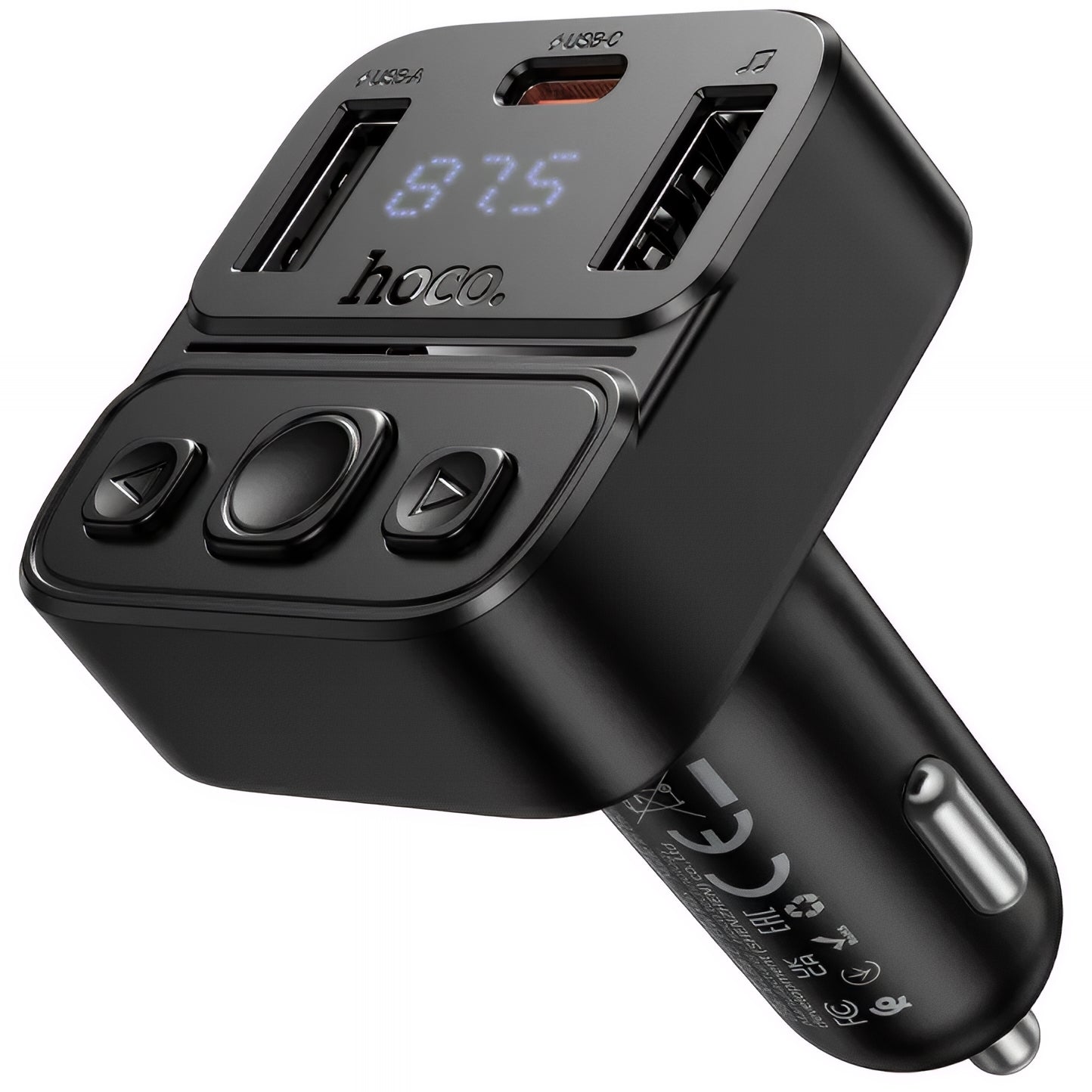 HOCO E87 Bluetooth FM Modulator, 2 x USB-A - 1 x USB-C