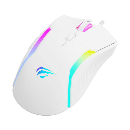 Wired USB Gaming Mouse HAVIT MS1033, RGB, 800DPI - 8000DPI, White