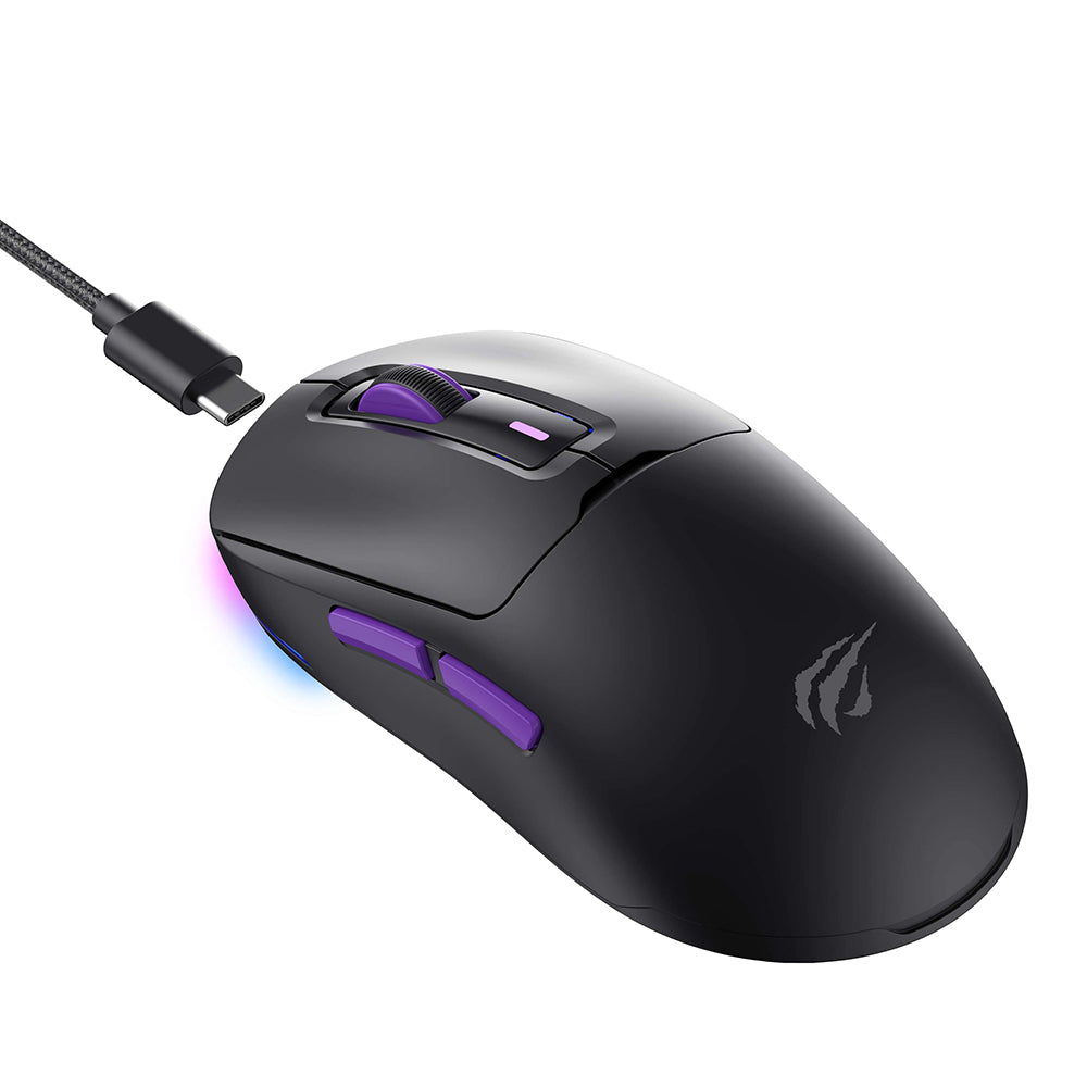 HAVIT MS969WB Wireless Gaming Mouse, RGB, 1000DPI - 16000DPI, Black