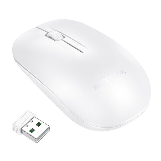 Wireless Mouse Borofone BG14 Planet, 1000DPI, BT / Wi-Fi, White