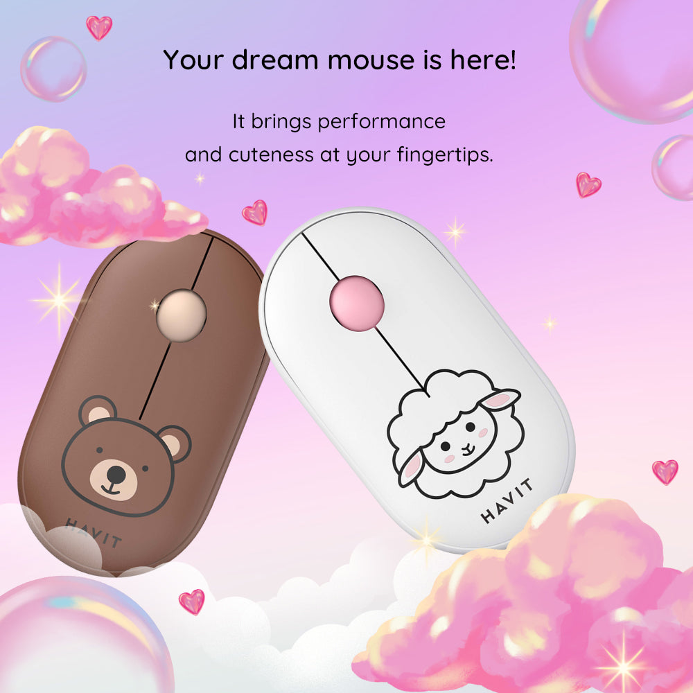 Wireless Mouse HAVIT MS75GT Pro, 1600DPI, Brown