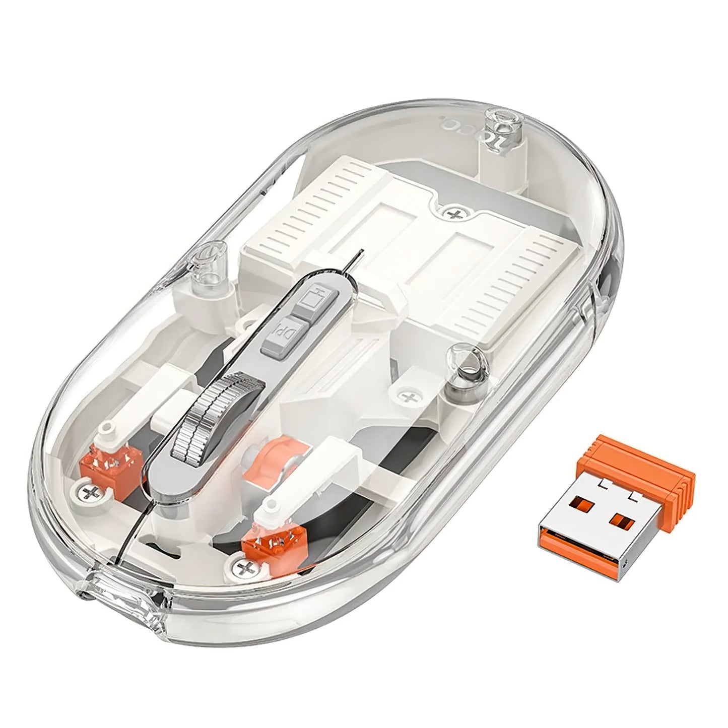 HOCO GM35 Wireless Mouse, 1600DPI, BT / Wi-Fi, White