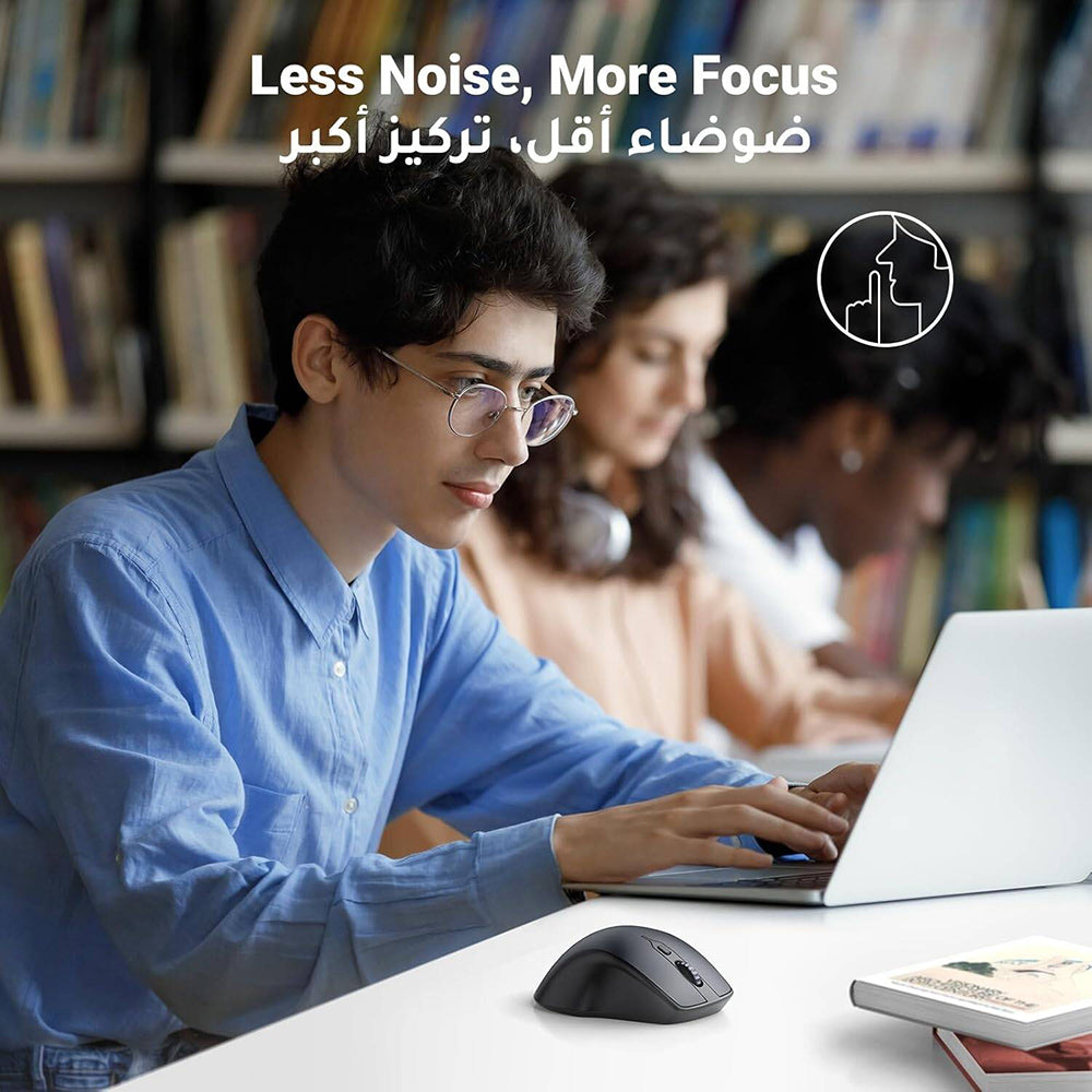 UGREEN MU101 Wireless Mouse, 4000DPI, BT / Wi-Fi, Black