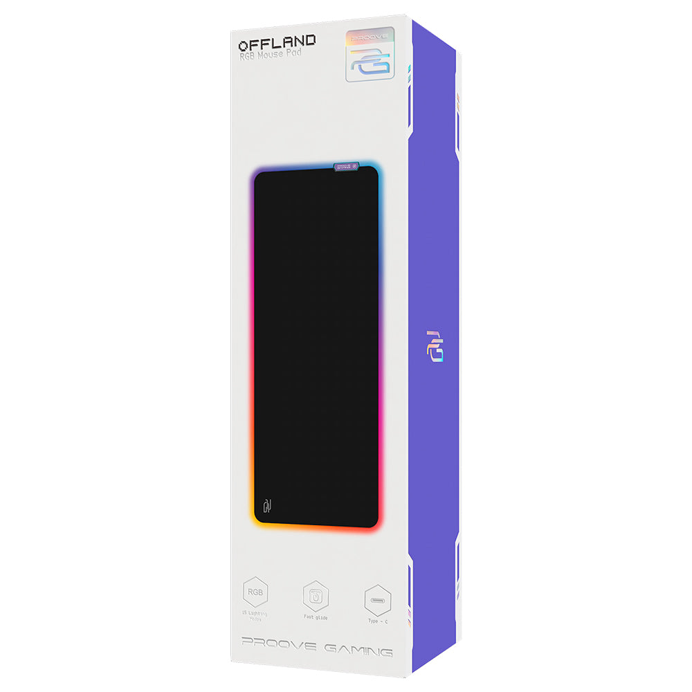 Proove Offland Gaming MousePad, RGB, 800mm x 300mm x 4mm, Black MPOF00022401