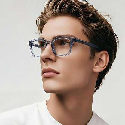 Men's Computer Glasses Techsuit LS084, Anti-Blue Light, Black Transparent