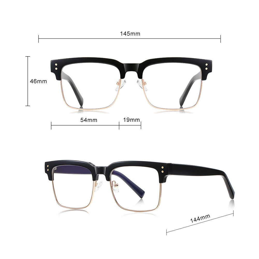 Techsuit 2205 Women's Computer Glasses, Anti-Blue Light, Black and Gold