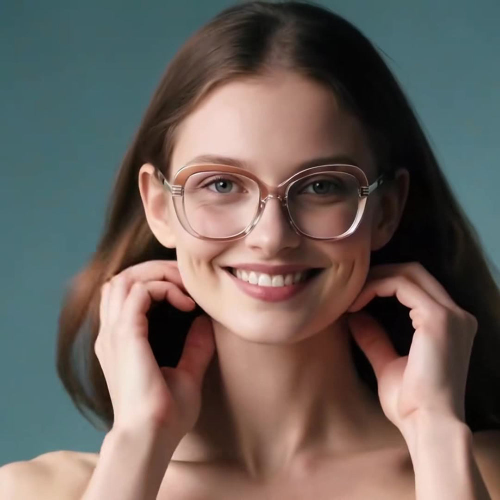 Techsuit 2265 Women's Computer Glasses, Anti-Blue Light, Light Brown