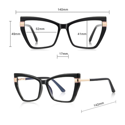 Techsuit 2269 Women's Computer Glasses, Anti-Blue Light, Black