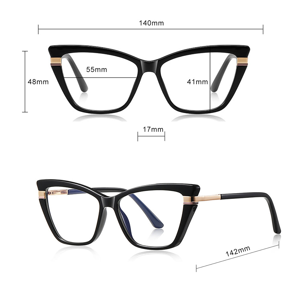 Techsuit 2271 Women's Computer Glasses, Anti-Blue Light, Light Brown