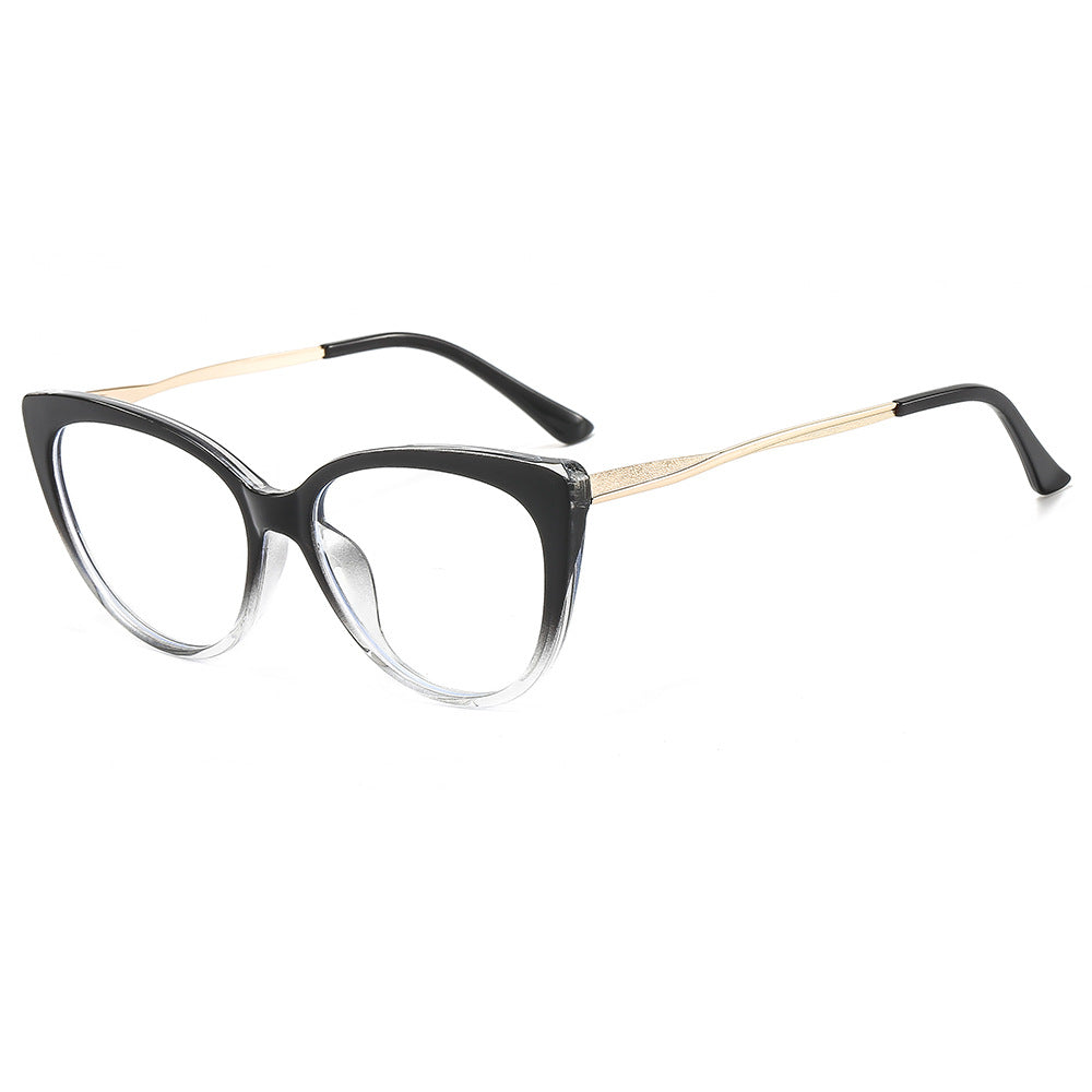 Techsuit F5018-C7 Women's Computer Glasses, Anti-Blue Light, Black Transparent