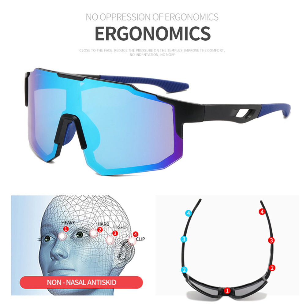 Unisex Cycling Glasses Techsuit 9337, UV Protection, Black Red