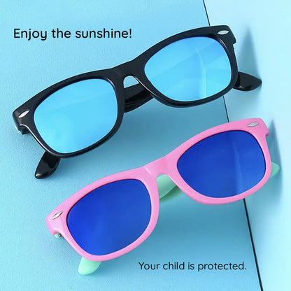 Techsuit D802 Kids Sunglasses, Polarized, UV Protection, Red White Green