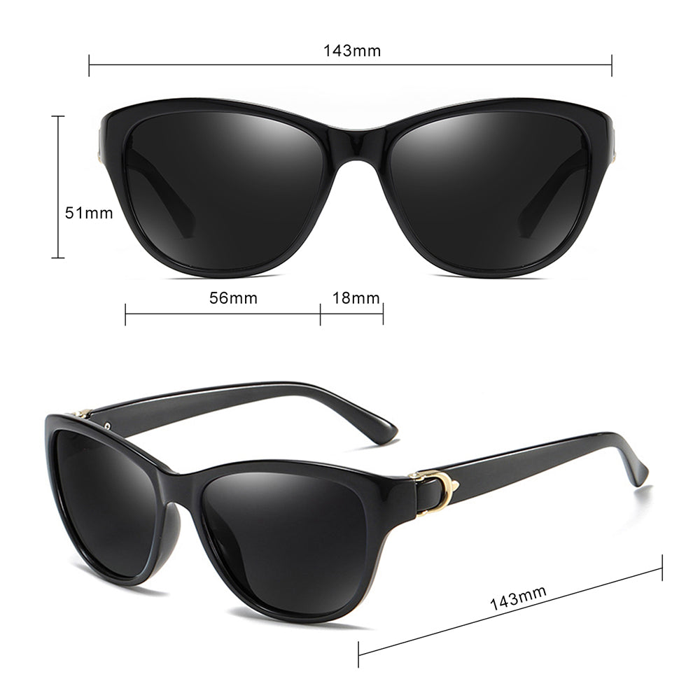Techsuit A572 Women's Sunglasses, Polarized, UV Protection, Black Gray Gradient