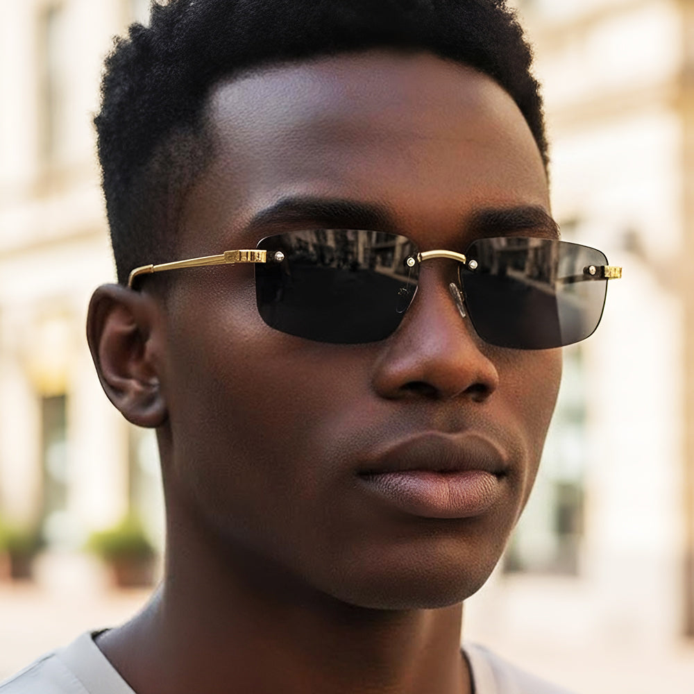 Unisex Techsuit S098 Sunglasses, Gold Black