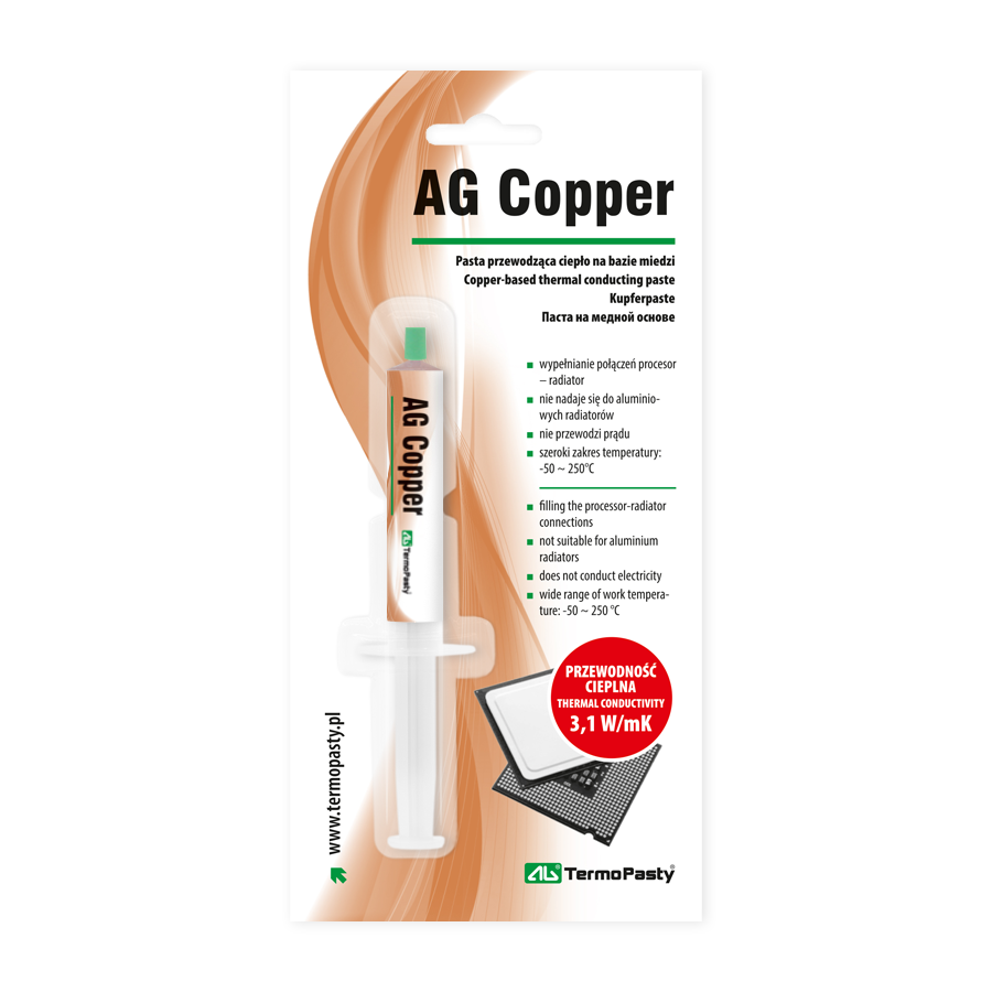 Thermoconductive Paste Termopasty AG Copper, Syringe Type, 1.5g ART.AGT-060 