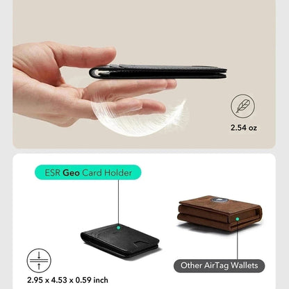 ESR Classic Geo Carbon Wallet with Find My function and RFID Protection, Black