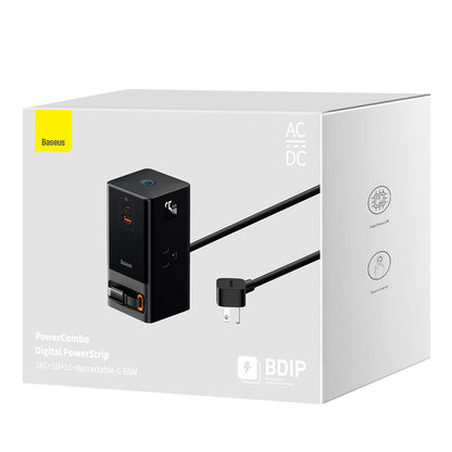 Baseus PowerCombo US Extension, 3 x Sockets, Black PSLR000101