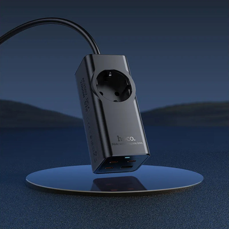 HOCO NS9 Extension Cord, 1 x Schuko, Black