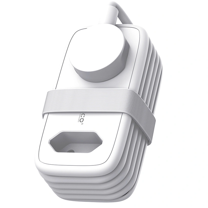 Orico APP Extension Cord, 1 x Schuko - 1 x Socket - 2 x USB-A - 1 x USB-C, White Gray