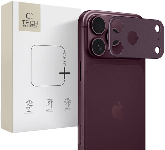 Tech-Protect Camalloy Fit+ Rear Camera Protection Frame for Apple iPhone 18 Pro Max, Aluminum, Burgundy