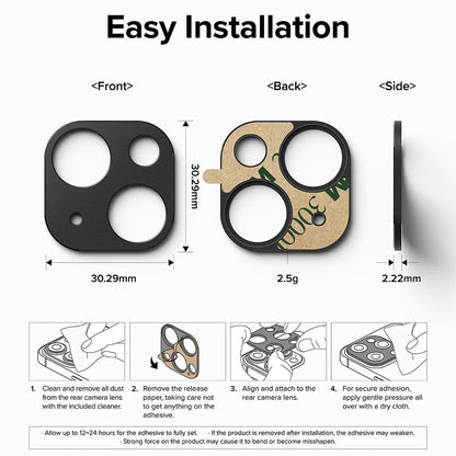 Ringke Styling Rear Camera Protection Frame for Apple iPhone 15 Plus / 15, Aluminum, Black