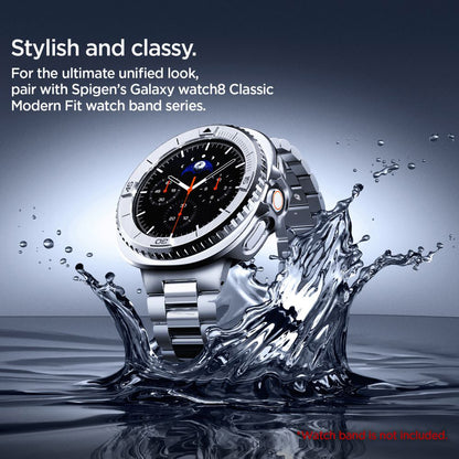Spigen Tune Pro Pilot Protection Frame for Samsung Galaxy Watch8 Classic, Silver
