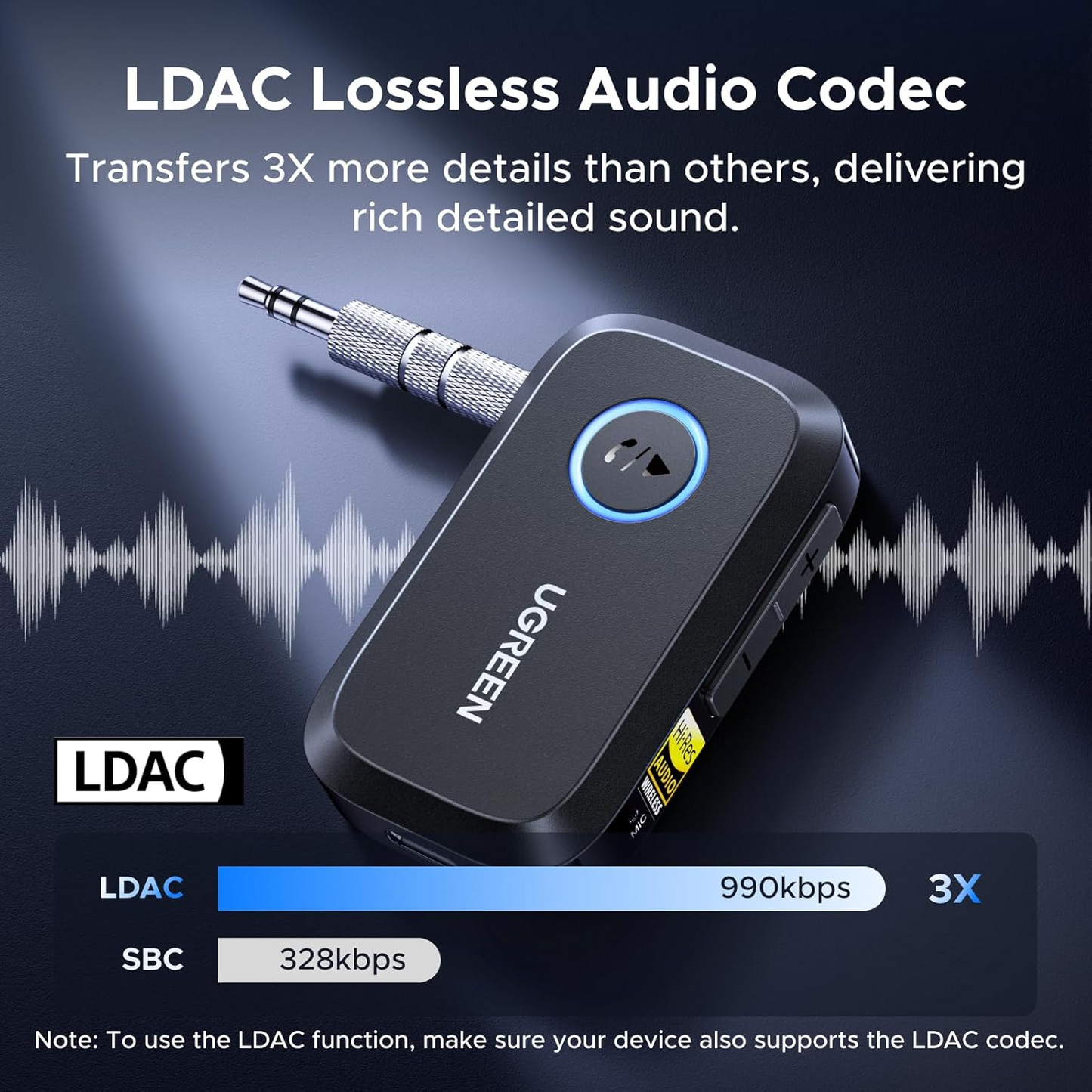 UGREEN BT509 Bluetooth Receiver (55546)
