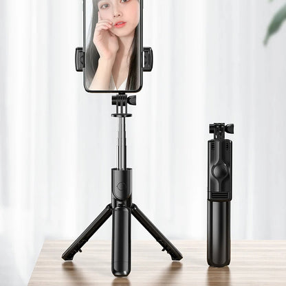 Selfie Stick Bluetooth Techsuit S03, Universal, Black