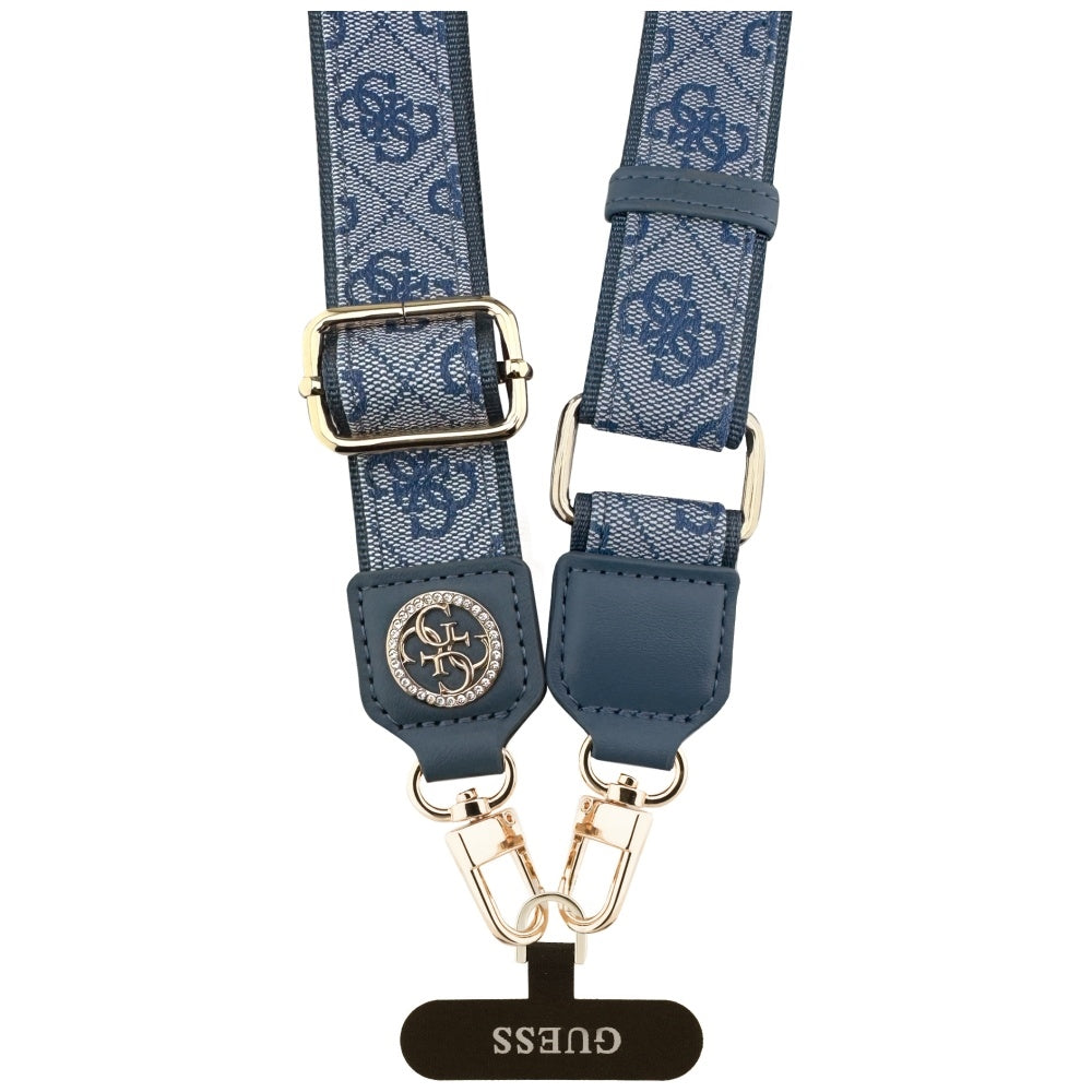 Guess 4G Strass Metal Logo Phone Lanyard, Blue