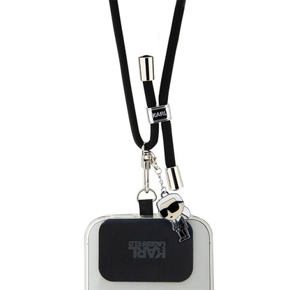 Karl Lagerfeld Ikonik Karl Phone Lanyard, Universal, Black