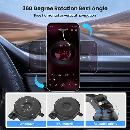 Techsuit S12 Magnetic Car Holder, Universal, Black