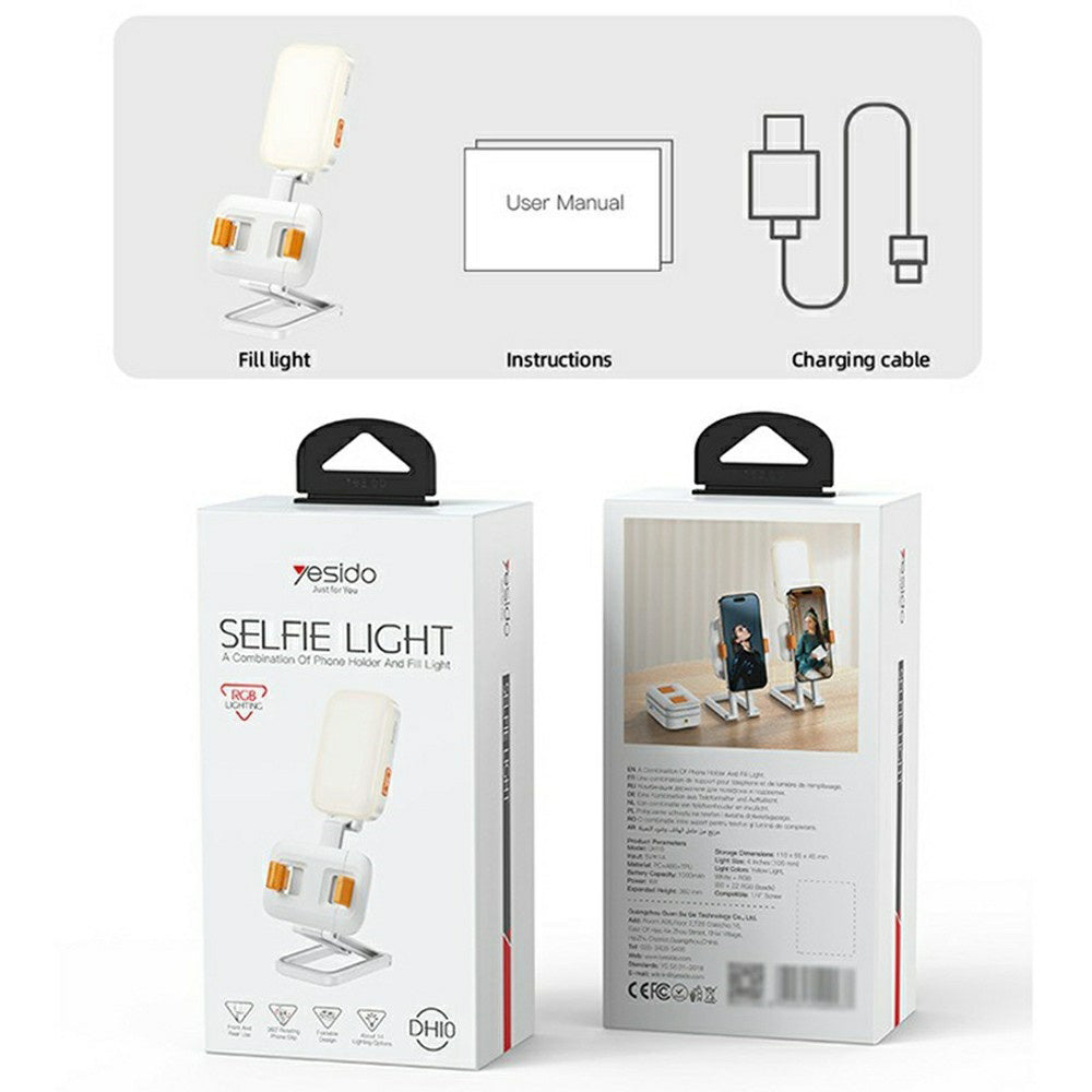Selfie Light Yesido DH10, 4.7inch - 7inch, White