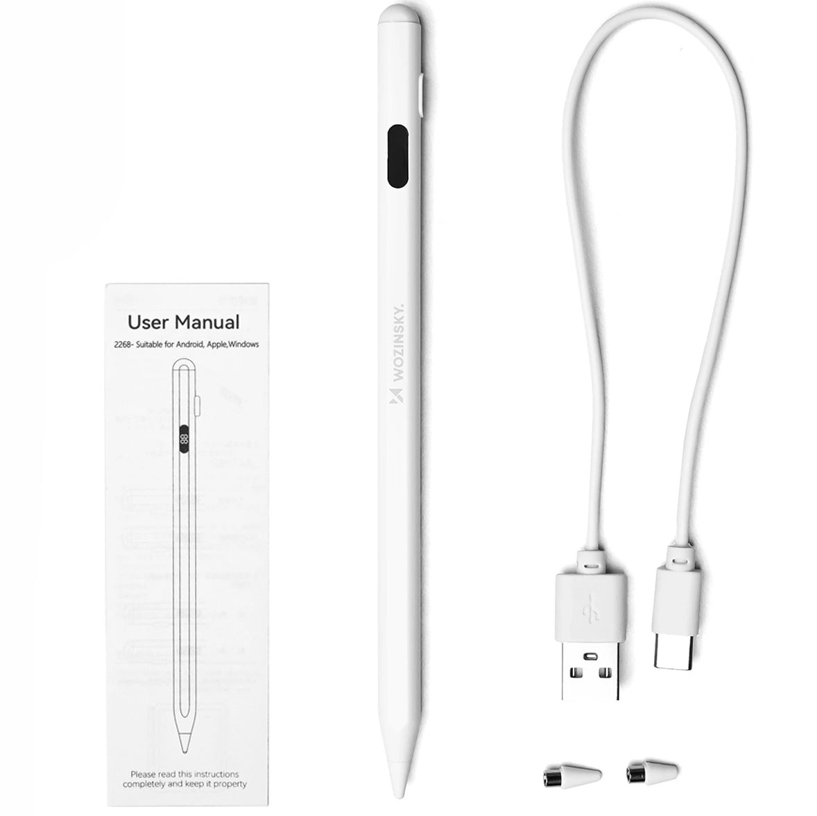 Touch Pen WZK W2268YAS for Apple iPad, Active Version, White