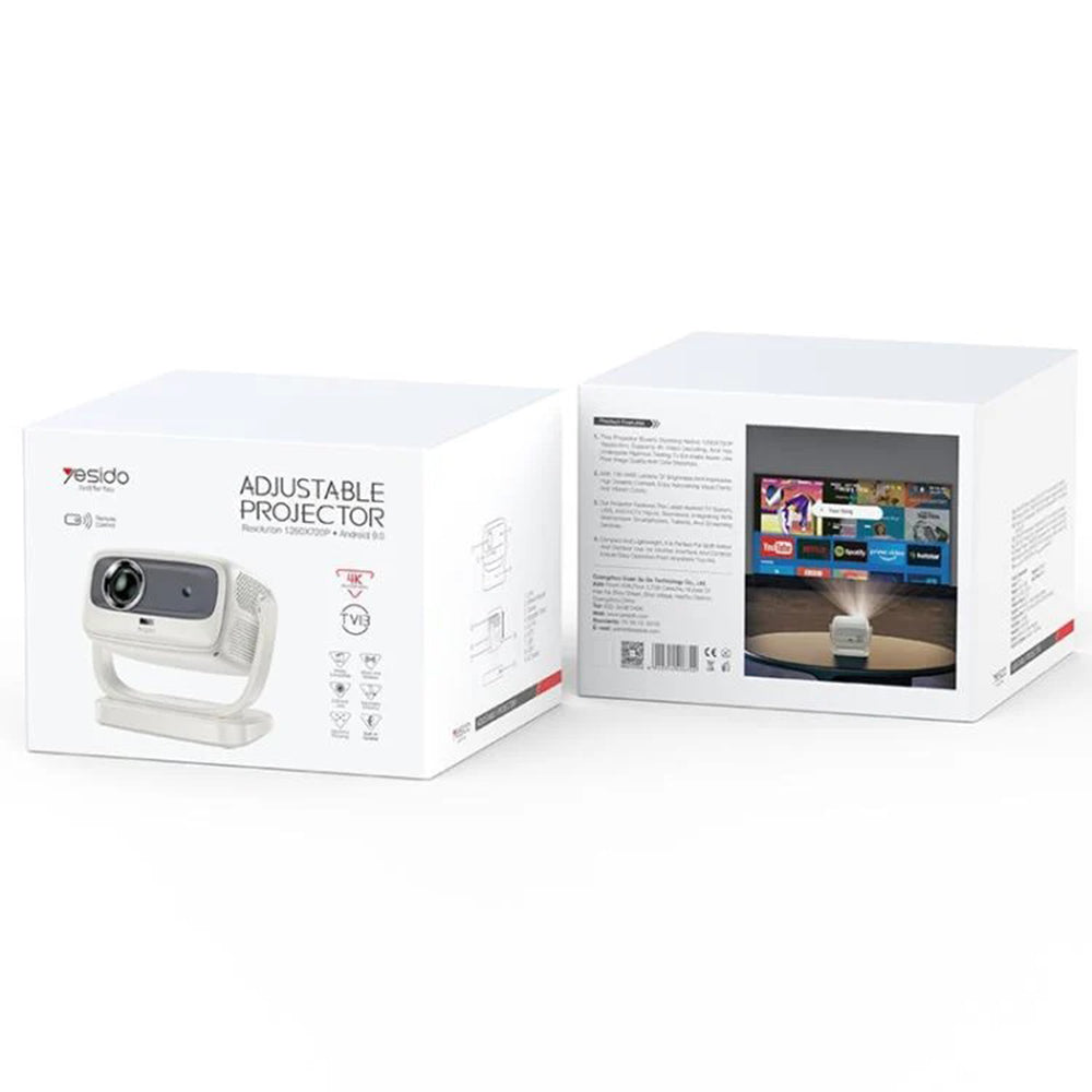 Yesido TV13 Projector, 720P, 190ANSI, White