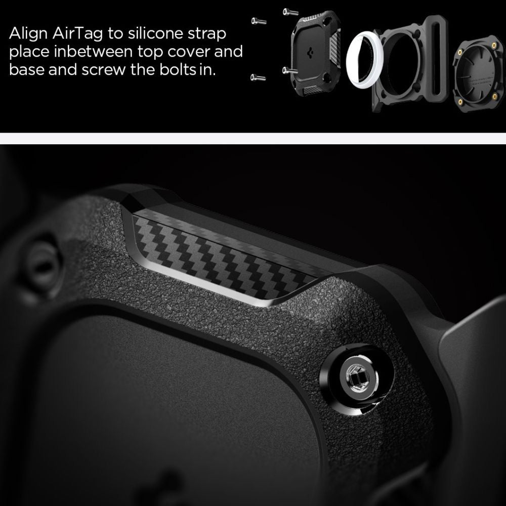 Spigen Tough Armor Holder for Apple AirTag on Pet Collar, Black ACS09780