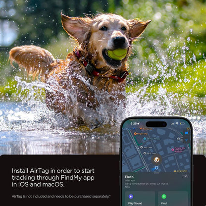 Spigen Tough Armor Holder for Apple AirTag on Pet Collar, Black ACS09780